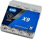 KMC X9 9 Speed Chain, Silver/Grey, 122 Link