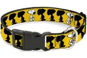 Peanuts: Snoopy Walking/Silhouette Pose Yellow - Plastic Clip Collar (0.5" Small)