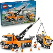 LEGO® City Heavy-Duty Recovery Tow Truck with Crane 60467 Vehicle Construction Kit for Pretend Play, Includes Toy Rotator and Dump Truck Vehicles, 3 Minifigures, Fun Birthday Toy for Ages 8 and up
