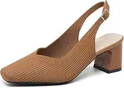 [Generic] Women Pumps Comfort Slingback Heels with Arch Support, Cute Kitten Heels with Ankle Strap for Womens, Solid Color Office Fashion Slippers