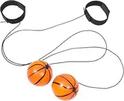 2-Pack Wrist Bouncy Ball Bounce Back Ball for Boys and Girls Basketball Return Trainer Rebound Wrist Strap Hand-Eye Coordination Exercise Toy