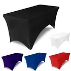 6FT Rectangle Fitted Table Covers Trestle Spandex Tablecloth Banquet Party Decor