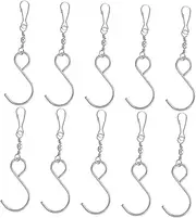 Totority 10pcs Hook Clip Bird Feeders for Outdoors Swivel Hook for Wind Spinners Spinning Hook for Wind Chimes Display Hooks for Wind Chimes Hooks Stainless Steel Silver