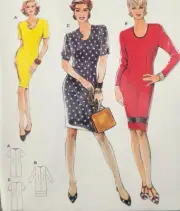 Vtg Uncut Burda 4661 Sewing Pattern Misses Sheath T-Shirt Dress Sz 8-18