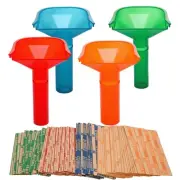 Coin Counting Tubes Set of 4, Color-Coded Tubes, Includes 100 Assorted Flat C