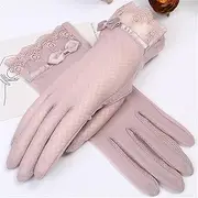 [LEIXIUSM] Summer Thin Stretch Driving Touch Screen Gloves Spring and Autumn Cycling Female Lace
