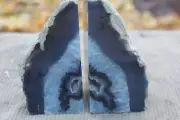 Awesome Large Very Beautiful Excellent Blue Agate Geode Bookends