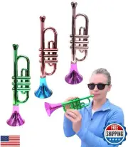Metallic Trumpets (13 Inch) Plastic Noisemaker Music Toys for Kids Instrument