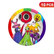 Rainbow Friends Theme 7 inch 17cm Plates 10PK - Kids Birthday Party Tableware