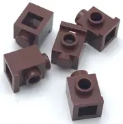 Lego 5 New Reddish Brown Bricks Modified 1 x 1 with Headlight Pieces