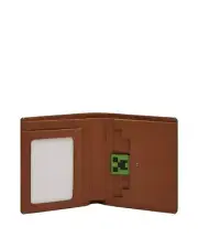 Minecraft x Fossil Special Edition Bi-Fold Card Case Embossed Leather Wallet EXP