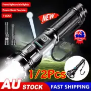 Super Bright LED Military Torch USB Rechargeable Tactical Zoom Flashlight Lamp