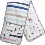 Double Oven Mitt - Playful Dogs Design, Heat-Resistant Cotton Glove, 20x80cm