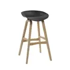 New Virgo Barstools Kitchen Bar Stool Timber Frame Black Polypropylene Seat