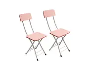 SOGA Pink Foldable Chair Space Saving Lightweight Portable Stylish Seat Home Decor Set of 2