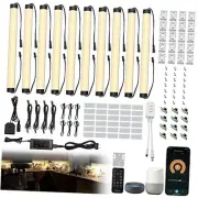 Under Cabinet Lights Kit, LED Smart Dimmable Strip Lighting 10 PCS Warm White