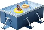Foldable Swimming Pool, Framed Kids Pond, Summer Water Play, Easy Setup, Sturdy Material, 82.68x59.06x20.08 Inches, Ideal For Backyard Fun With Children And Pets Necessity