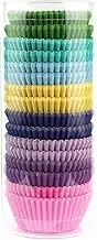 Xlloest Mini Cupcake Liners Muffin Wrappers Rainbow Bright Baking Cups Paper, 400 Pack