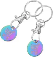 [ROMISBABA] 2Pcs Metal Trolley Token Key Ring Keychain for Shopping Cart Sturdy Design for Everyday Use and present Convenient Key Holder for Keys and Bags
