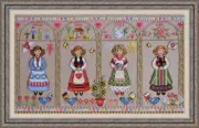 Cross stitch kit Unity. Peace. Happiness 26x15cm Lugana 32ct embroidery kit