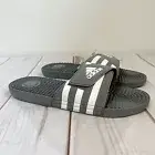 Adidas Mens Adissage Gray and White Slide Sandals Size 18 NWT Beach Pool Casual