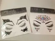 2 Wet n Wild Gem Face Mask Purple Black Mardi Gras Princess Halloween New Sealed