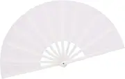[HONSHEN] (White) - Folding Fan Performance Fan Nylon-Cloth Fan 33cm (White)