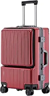 [BIRJXVTO] Carry-on Suitcase Luggage Front Opening Aluminum Cabin Luggage Universal Wheel Lock Box Business Travel Boarding Carry-on Suitcases Carry On Luggages