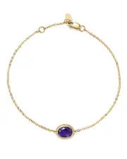 Amethyst Oval Bracelet in 14K Yellow Gold