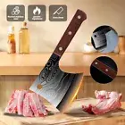 Handmade Meat Cleaver Axes Shape Forged Heavy Duty Butcher Knife Boning Breaker