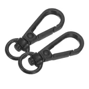 10Pcs Swivel Lobster Clasps, Push Gate Snap Hook Bag Clips(3/8", Black)