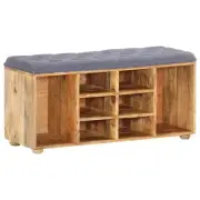 Hall Bench 100x35x47 cm Solid Mango Wood Entryway Furniture Storage Seat 85891