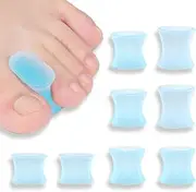 OUDQFCJ 8 Pieces Gel Toe Separators, Soft Silicone Toe Straightener, Toe Spacers, Comfortable Foot Pain Relief, Toe Separators, Corrector (4 Pairs)