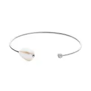 Skagen Womens Agnethe Silver-Tone Baroque Pearl and Crystal Cuff SKJ0976040