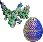 Crystal Dragon with Dragon Egg | Realistic Crystal Dragon Toys - Creative Movable Joints Fidget Articulated Home Decor for Dragon Lovers