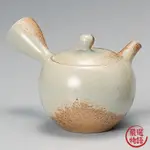 日本製 灰釉米白茶壺 日式茶壺 茶器 茶具 不鏽鋼濾網 陶瓷 茶道 横手急須 常滑燒 一心作  (SF-016994)