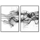 Wall Art 70cmx100cm Stylish Abstract Black 2 Sets Black Frame Canvas