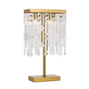 Cerone 2 Light Crystal Table Lamp Antique Gold & Clear - CERONE TL-AGCLR