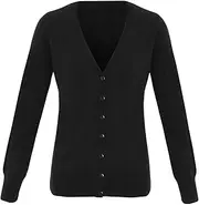 [Premier] Womens/Ladies Essential Acrylic Cardigan (UK Size: 12 UK) (Black)