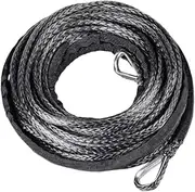 LeeQinersw 50ft x 1/4" Winch Rope Extension Replacement Lightweight for ATV UTV Multifunctional with Protective Sleeve Tow Rope, Grey