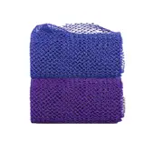 African net, bath towel foaming net, bath towel exfoliating net, blue + purple