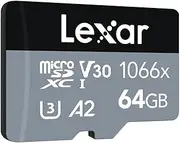 Lexar Professional 1066x microSDHC/SDXC SDMI Card, 64 GB Capacity
