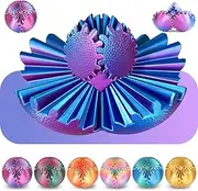 Gear Ball Fidget Toys Steampunk Gear Sphere Stress Relief Sensory Toys Autistic Kids Adults 3D Printed Unique Funny Gifts Birthday Christmas Stocking Stuffer Easter (Ombre Purple, Dia. 6cm )