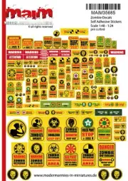 1/35 Uniscale Postapocalyptic/Zombie Warning Signs #2 (self adhesive Stickers)