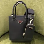 二手精品 PRADA BRIQUE SAFFIANO 皮革手袋 2VH067_9Z2_F0002_V_NOM