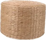 CIMAXIC Grass Woven Stool for Kids Multi-Functional Small Step Bench Safe Shoe Changing Stool for Toddlers Garden Decorative Seat