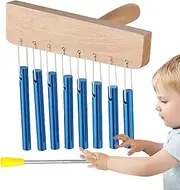 Hand Chimes - 8 Tone Chime With Knock Stick | Sound Healing Instruments, Musical Decor, Hand Percussion Instruments for Classroom Decoration