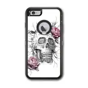 Skin Decal for Otterbox Defender iPhone 6 PLUS Case / Roses in Skull