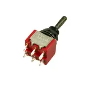 WDMT3OFFB Black On-Off-On DPDT Bat Style Mini Toggle Switch Guitar/Bass