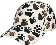 [YANYU] Dog Paw Prints Print Adjustable Snapback Hat Baseball Cap Comfortable and Stylish for Men and Women Black, Black, One Size